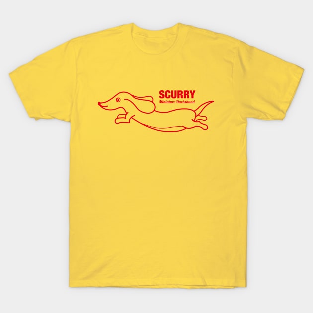 Miniature Dachshund SCURRY -Red- T-Shirt by t-shirts-cafe